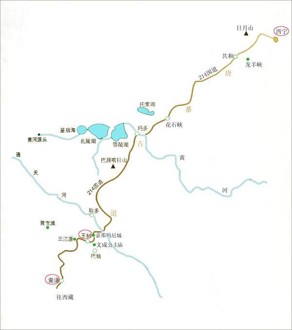 西宁到玉树路线图