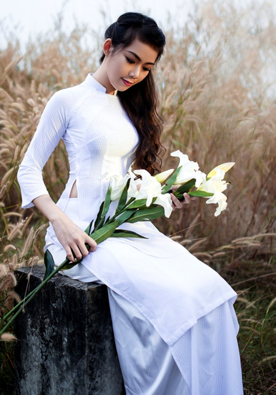 穿白色旗袍的越南美女(之一)